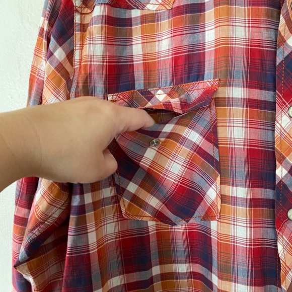 Lucky Brand Men’s Distinctive Western Red Button Down Shirt Size XL - Picture 7 of 11